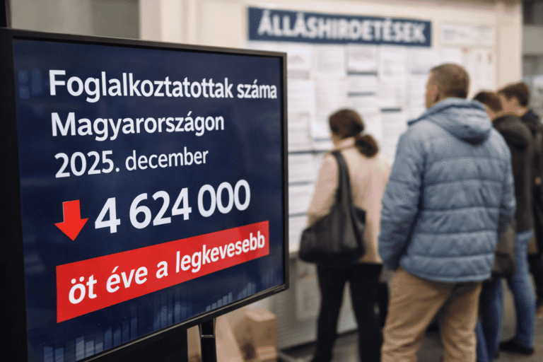 Közel öt éve nem dolgoztak olyan kevesen Magyarországon, mint tavaly decemberben